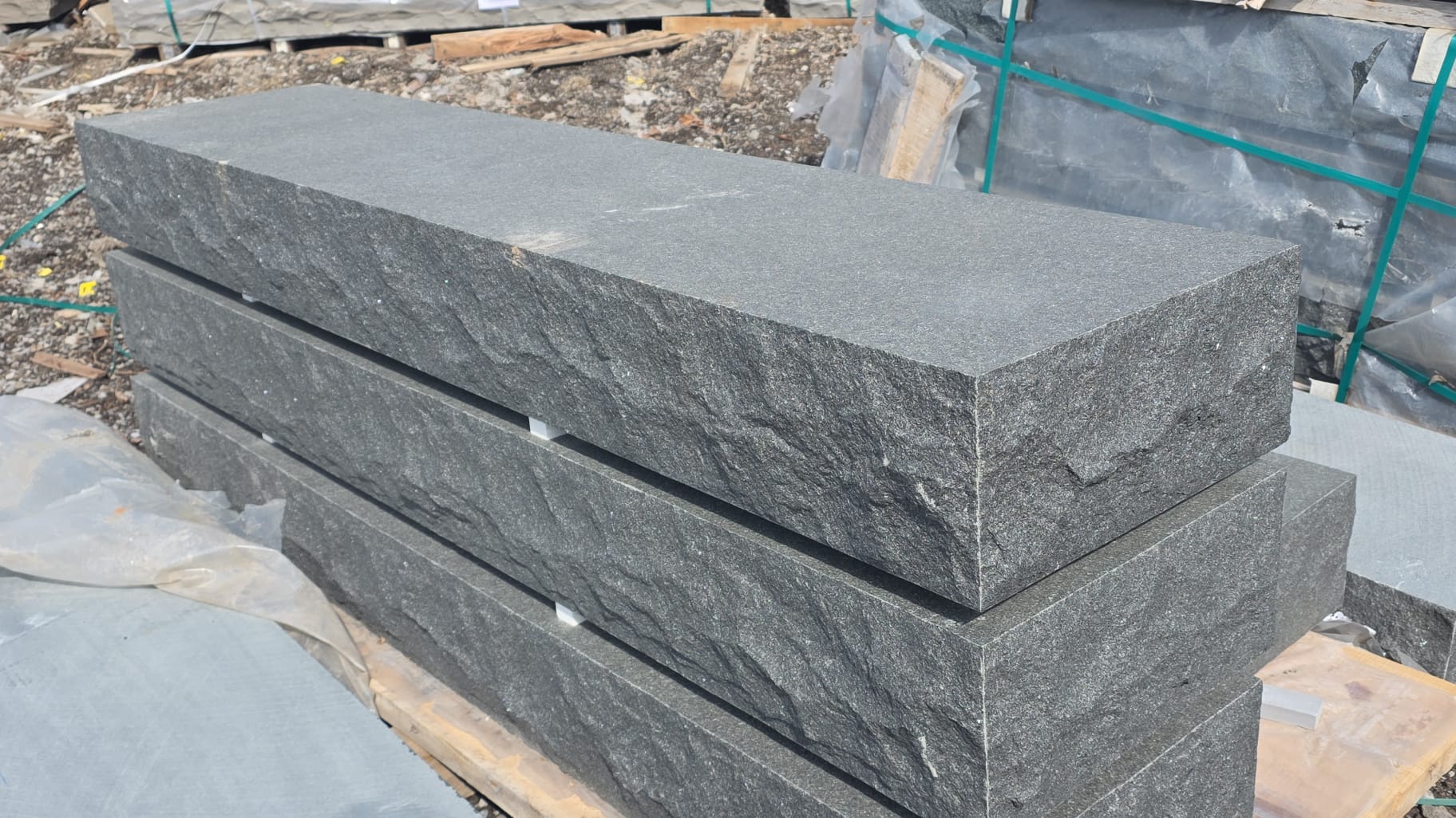 Black granite matching step filler stone